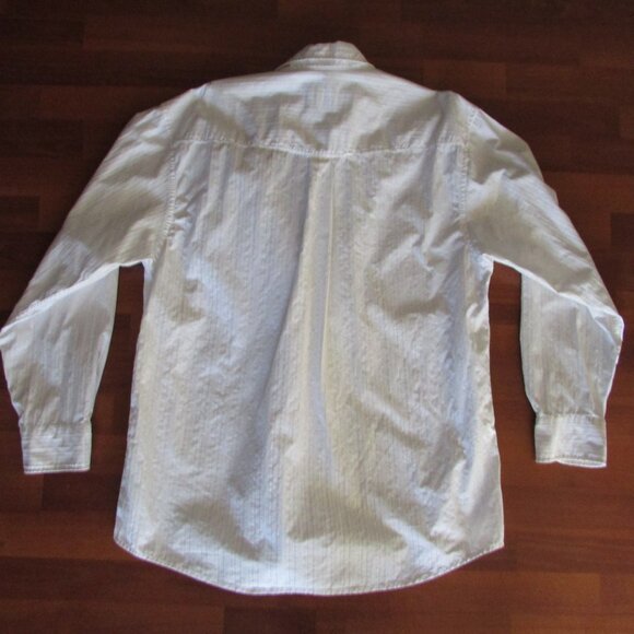 IZOD Jeans Heavy Cotton White Dress Shirt - Large - Picture 6 of 8